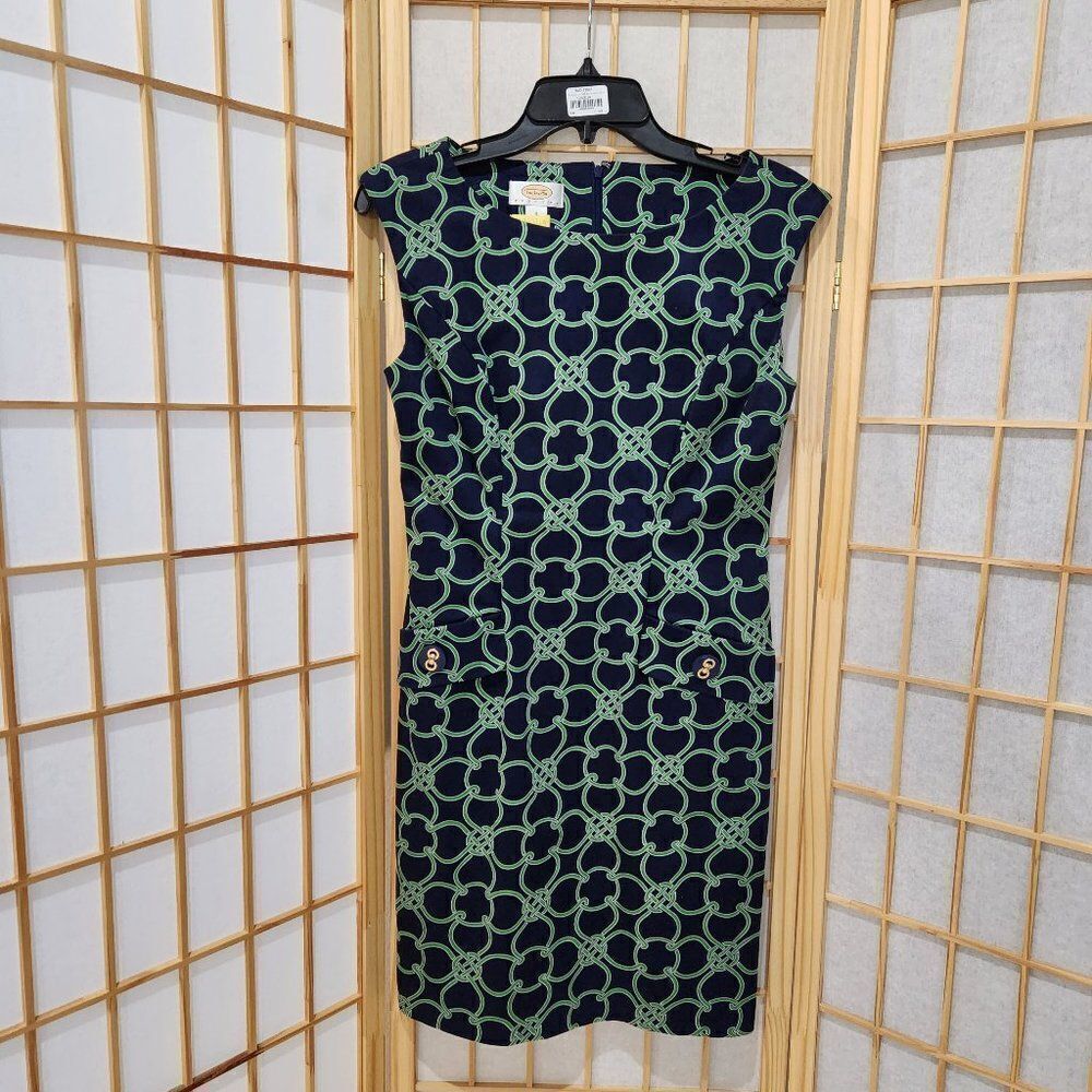 Talbots Petites Womens Chain Link Pattern Dress Sz 4